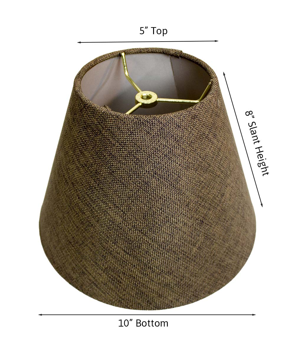 Home Concept Hardback Empire Lamp Shade - Chocolate Burlap - 12"W x 9" Slant Height, Spider Fitter