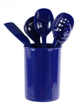 6-Piece Kitchen Utensil Set with Holder, Indigo