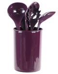 6-Piece Kitchen Utensil Set with Holder, Plum