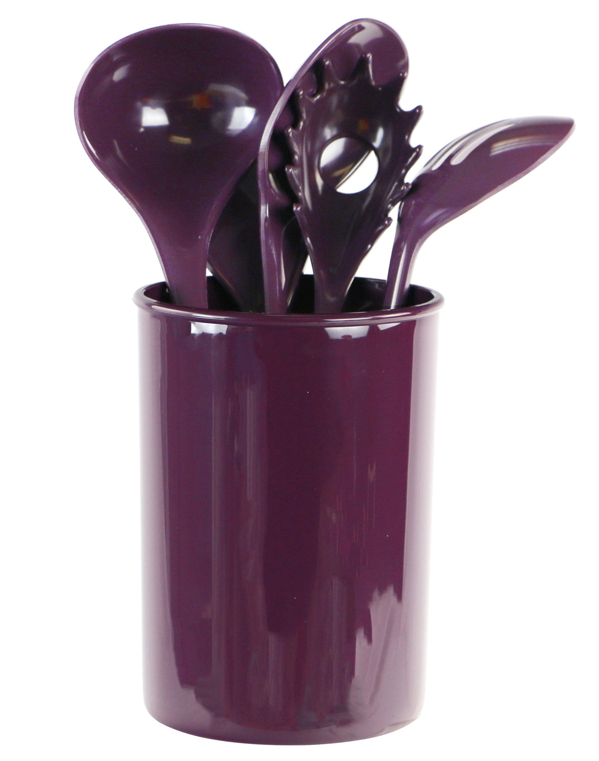 6-Piece Kitchen Utensil Set with Holder, Plum