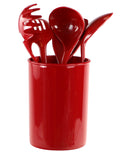 6-Piece Kitchen Utensil Set with Holder, Red