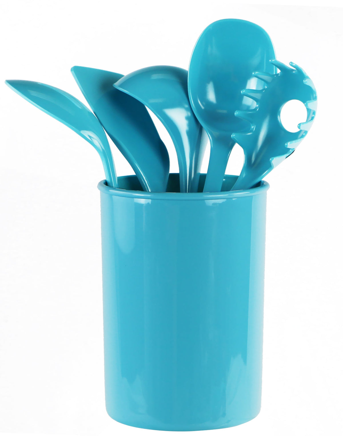 6-Piece Kitchen Utensil Set with Holder, Turquoise