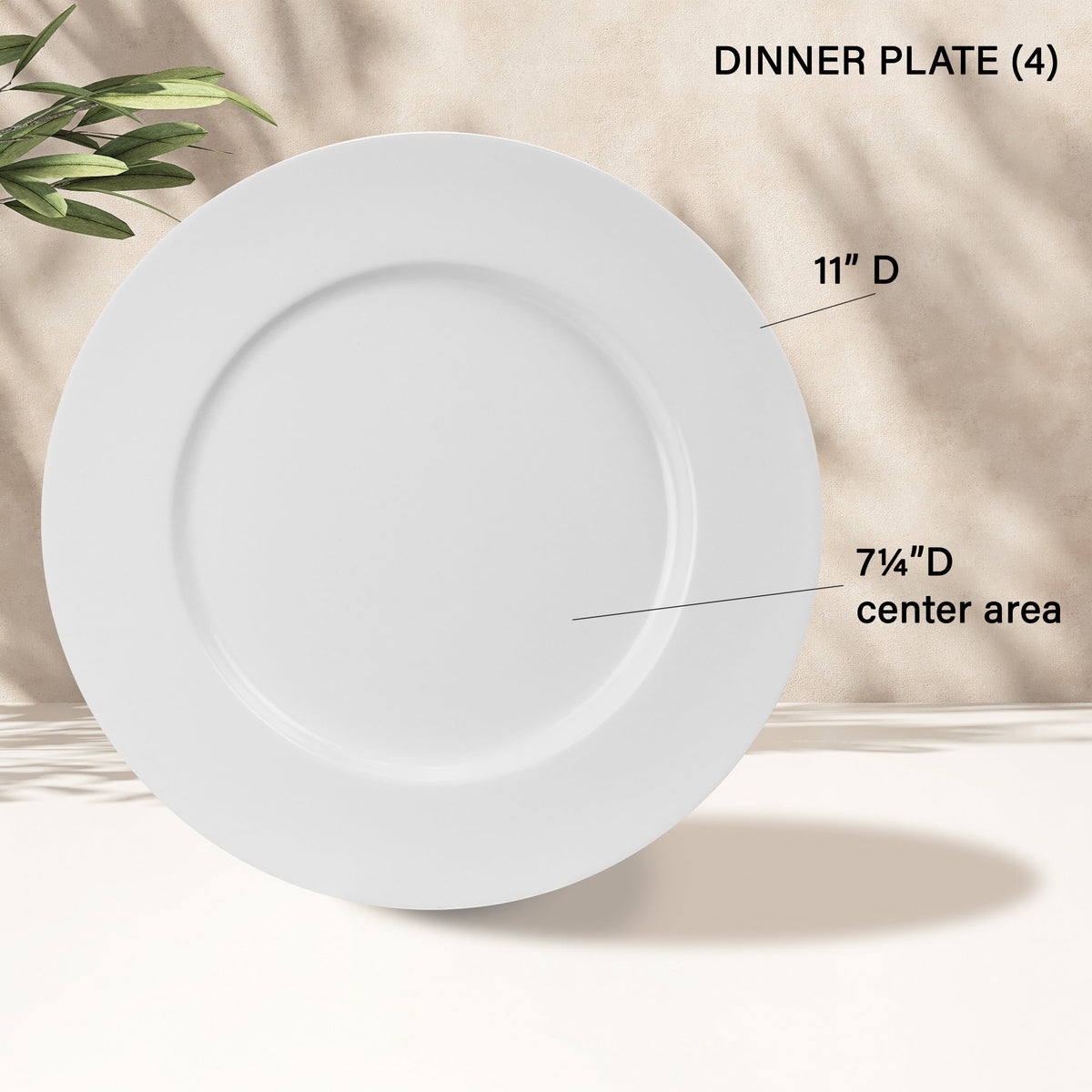 12-Piece Melamine Dinnerware Set for 4, White