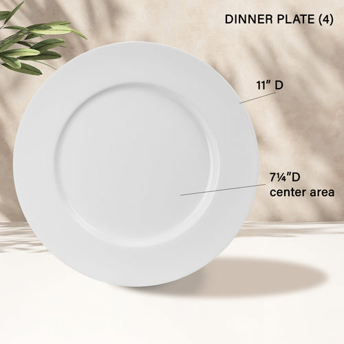 12-Piece Melamine Dinnerware Set for 4, White