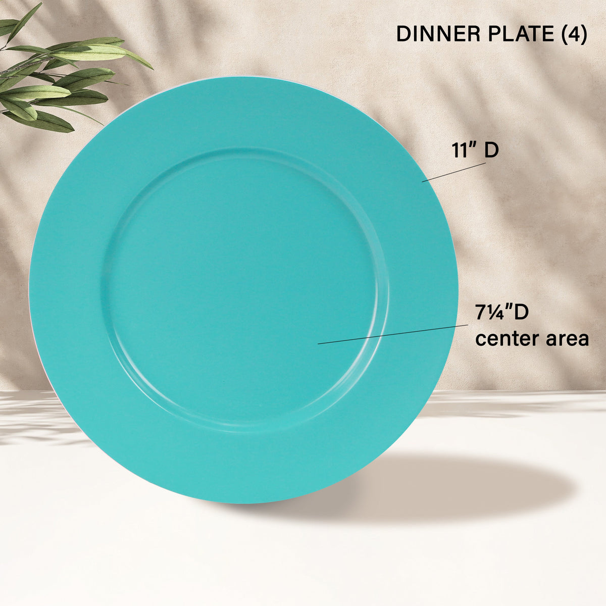 12-Piece Melamine Dinnerware Set for 4, Turquoise