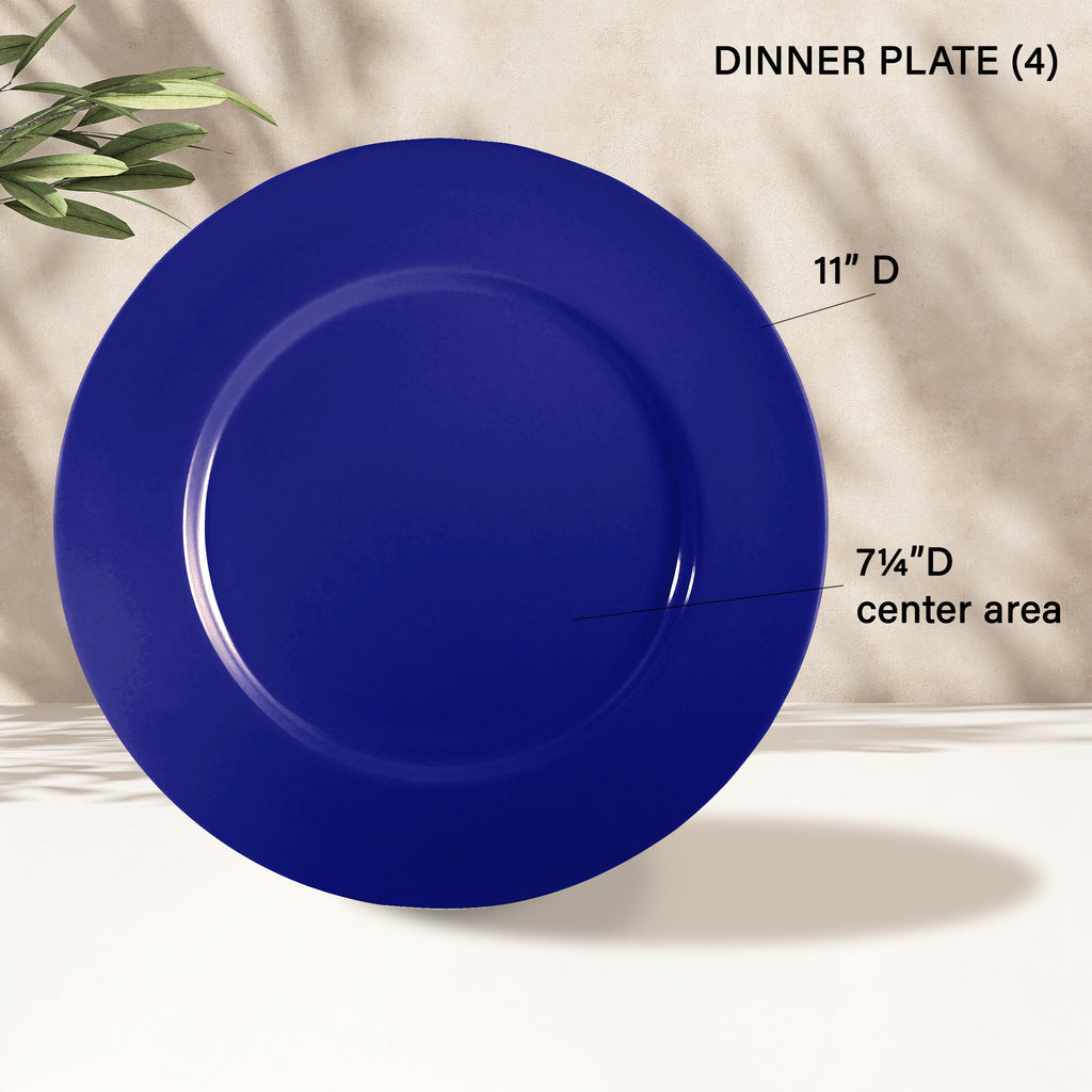 12-Piece Melamine Dinnerware Set for 4, Indigo