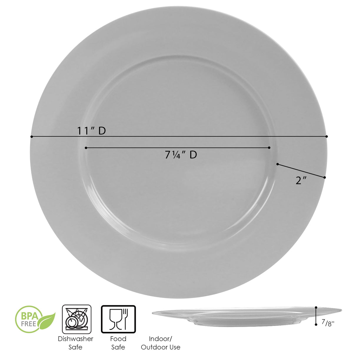 6pc Melamine Dinner Plate Set, Fresh Lemons