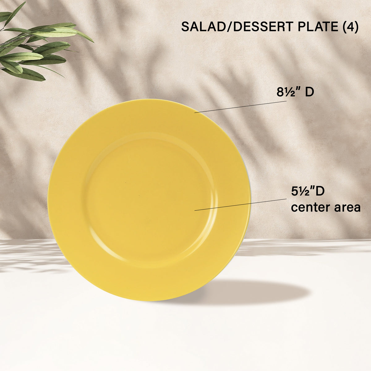 12-Piece Melamine Dinnerware Set for 4, Lemon