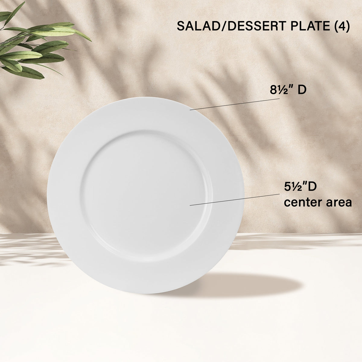12-Piece Melamine Dinnerware Set for 4, White