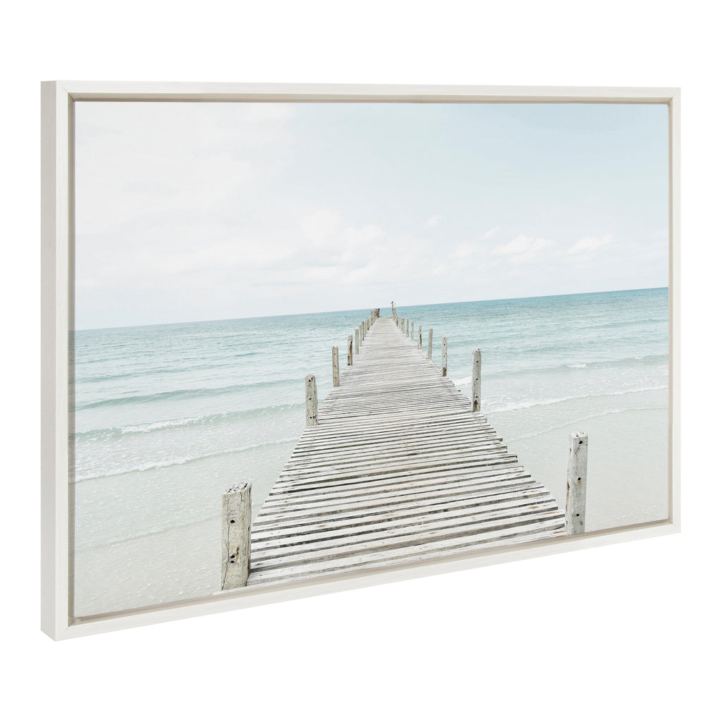 Sylvie Ocean Beach Framed Canvas Set of 3