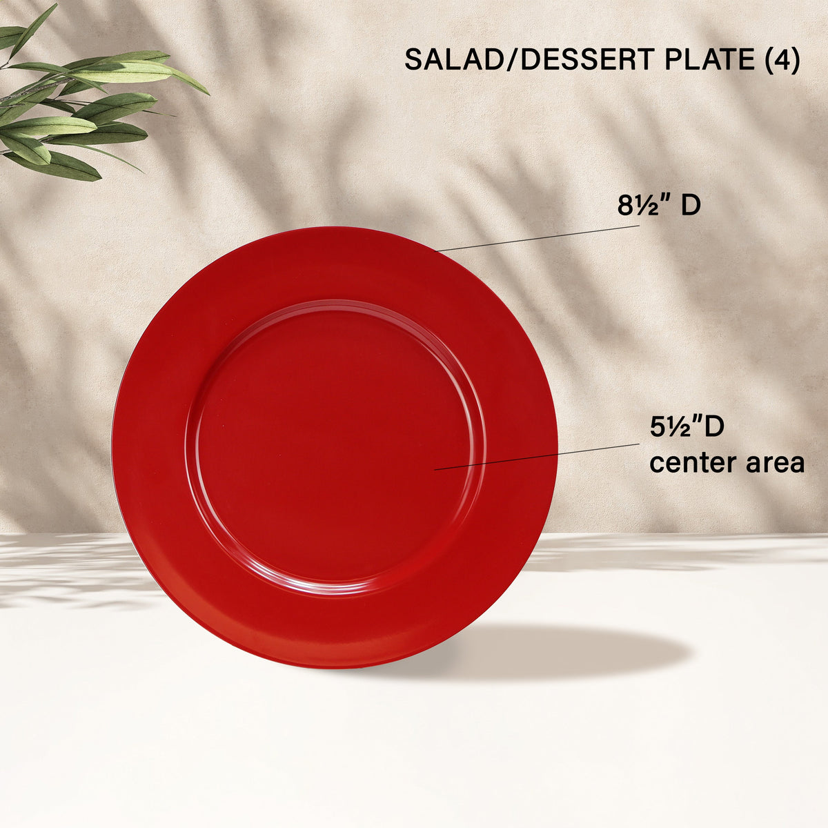 12-Piece Melamine Dinnerware Set for 4, Red