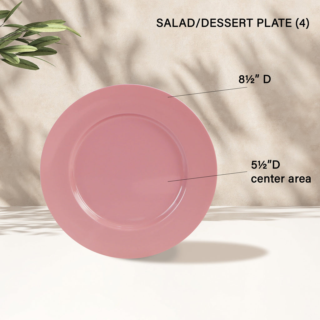 12-Piece Melamine Dinnerware Set for 4, Pink