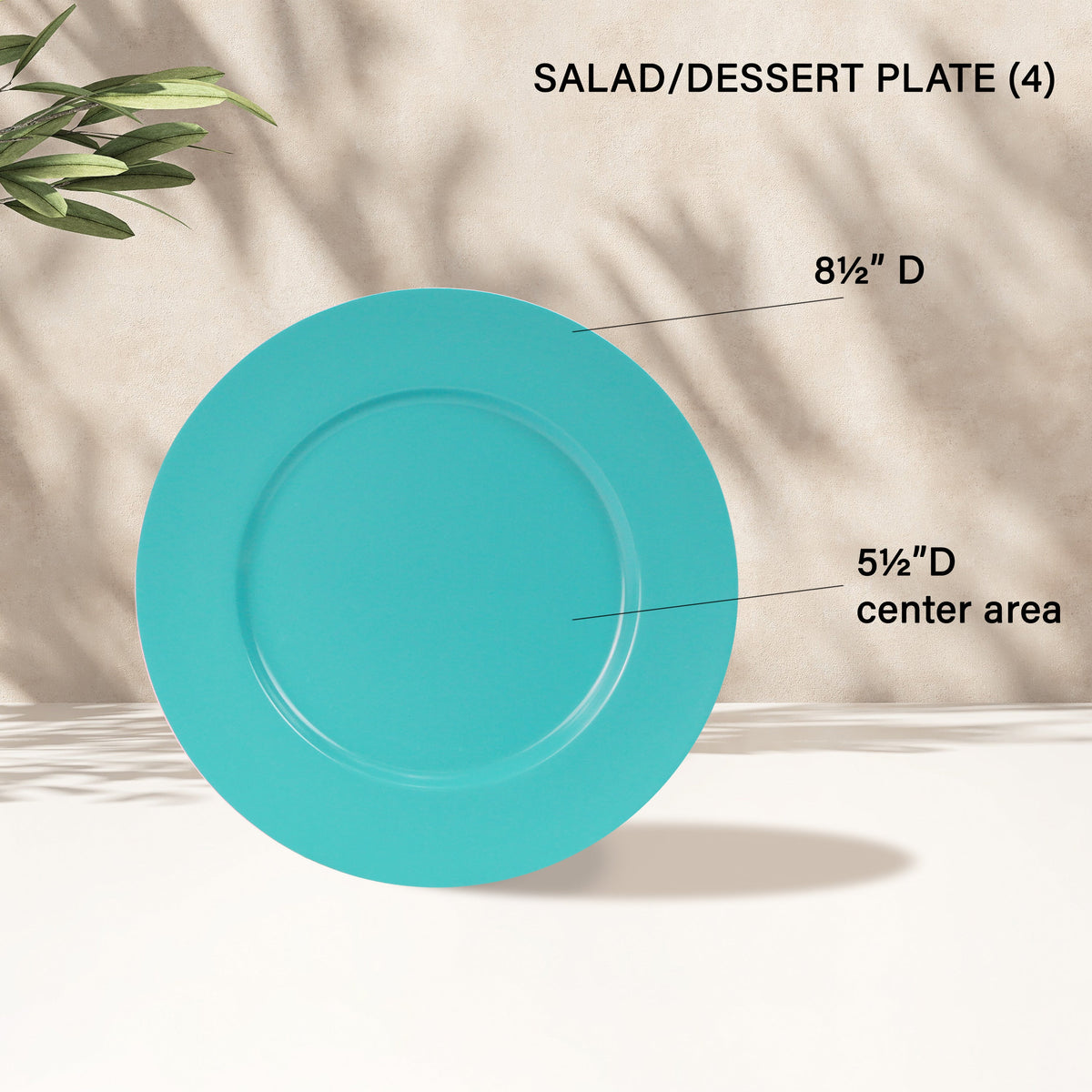 12-Piece Melamine Dinnerware Set for 4, Turquoise