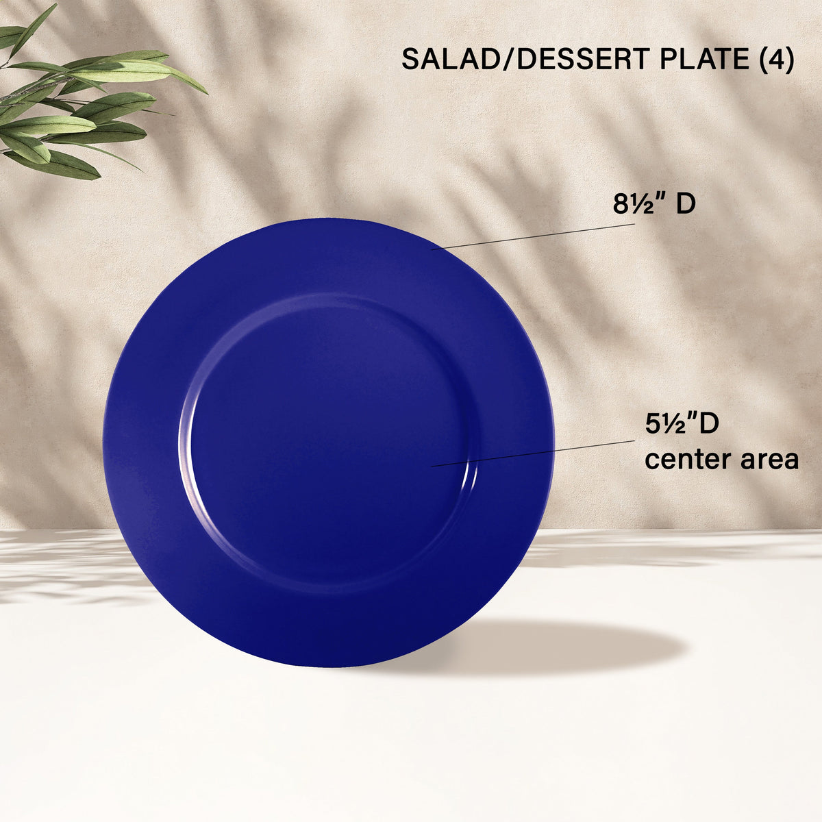 12-Piece Melamine Dinnerware Set for 4, Indigo