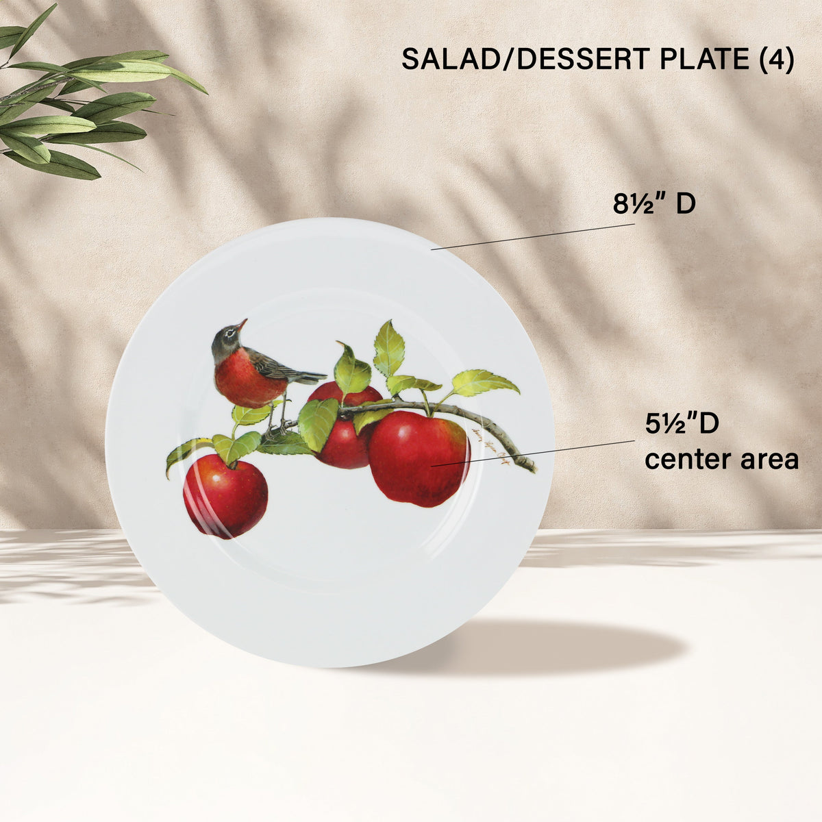 12-Piece Melamine Dinnerware Set for 4, Harvest Apples