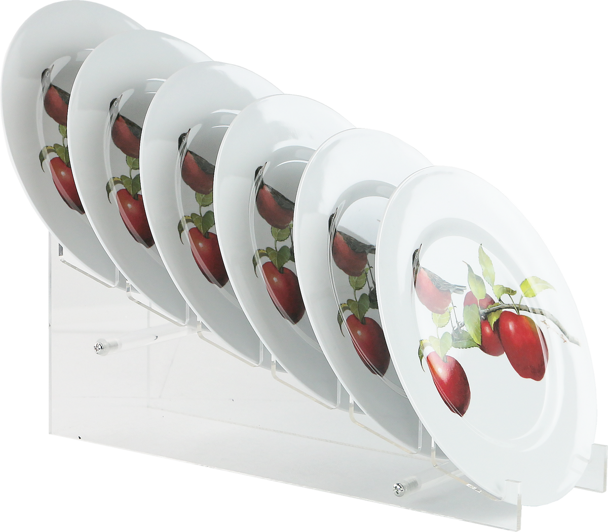 6pc Melamine Salad Plate Set, Harvest Apples