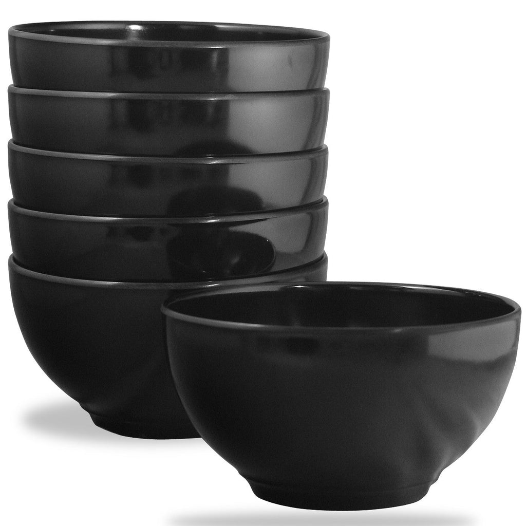 6pc Melamine Bowl Set, Black