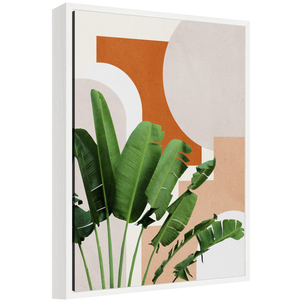 Sylvie Abstract Botanical 1 Leaves Framed Canvas by July Art Prints