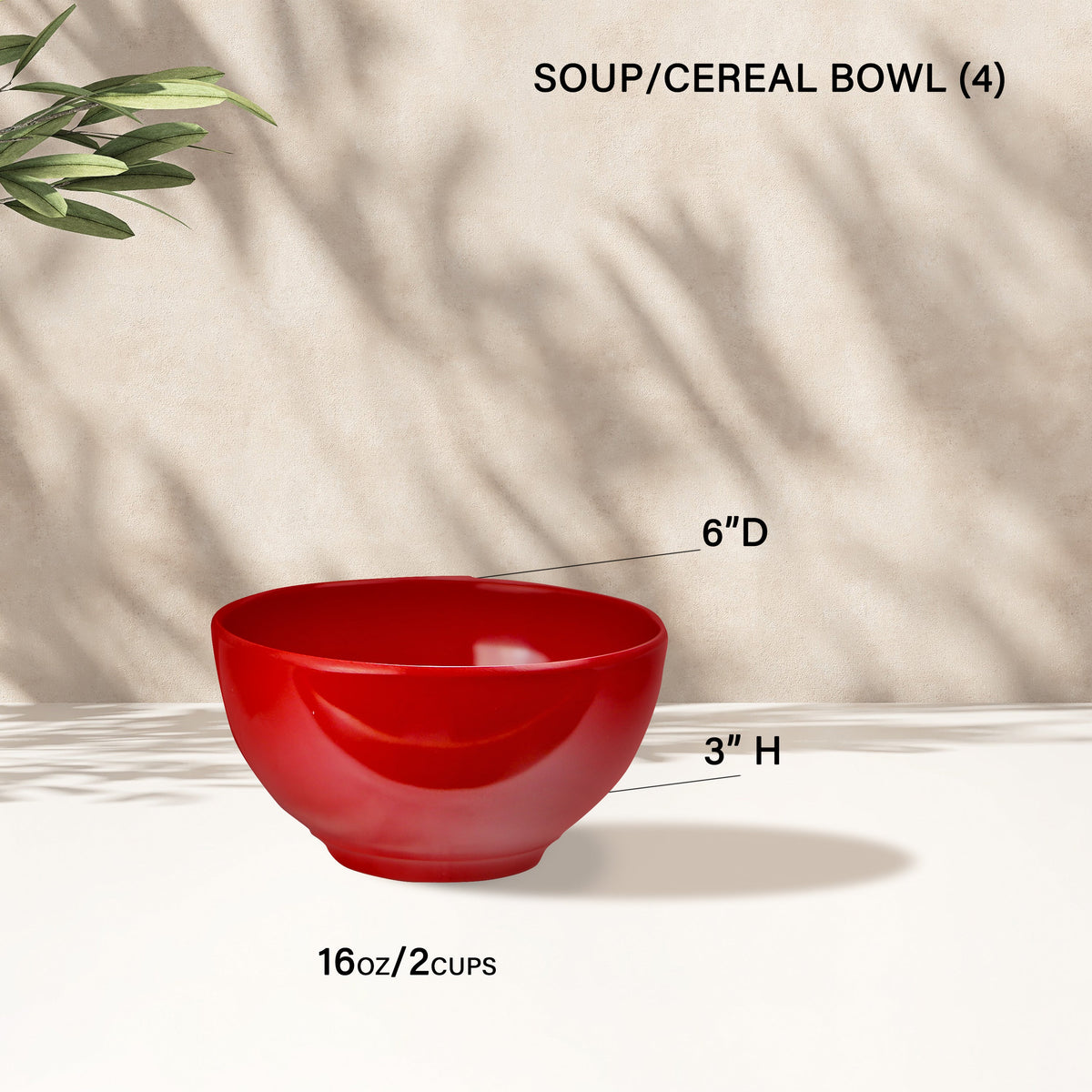 12-Piece Melamine Dinnerware Set for 4, Red