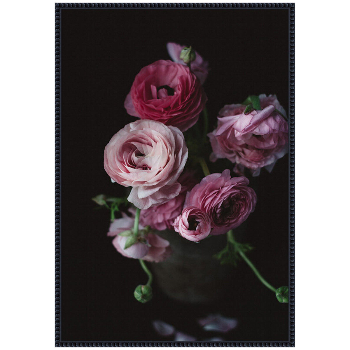 Sylvie Moody Dark Pink Floral Bouquet Framed Canvas by Kristy Campbell