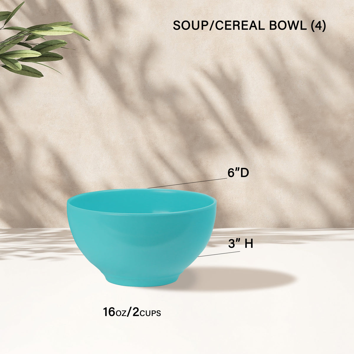 12-Piece Melamine Dinnerware Set for 4, Turquoise