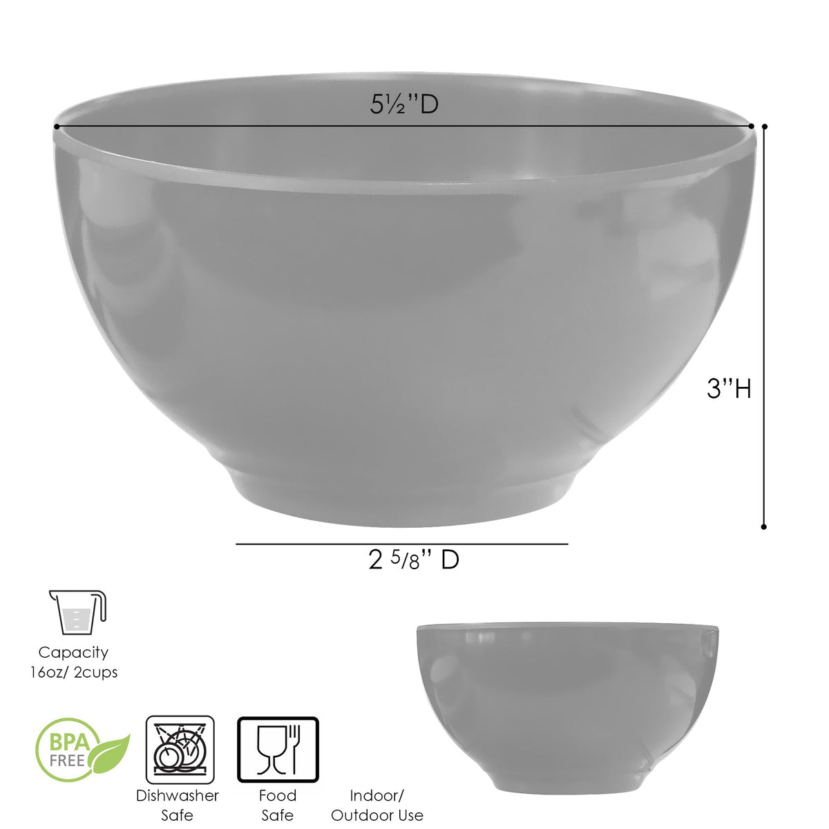 6pc Melamine Bowl Set, Fresh Lemons