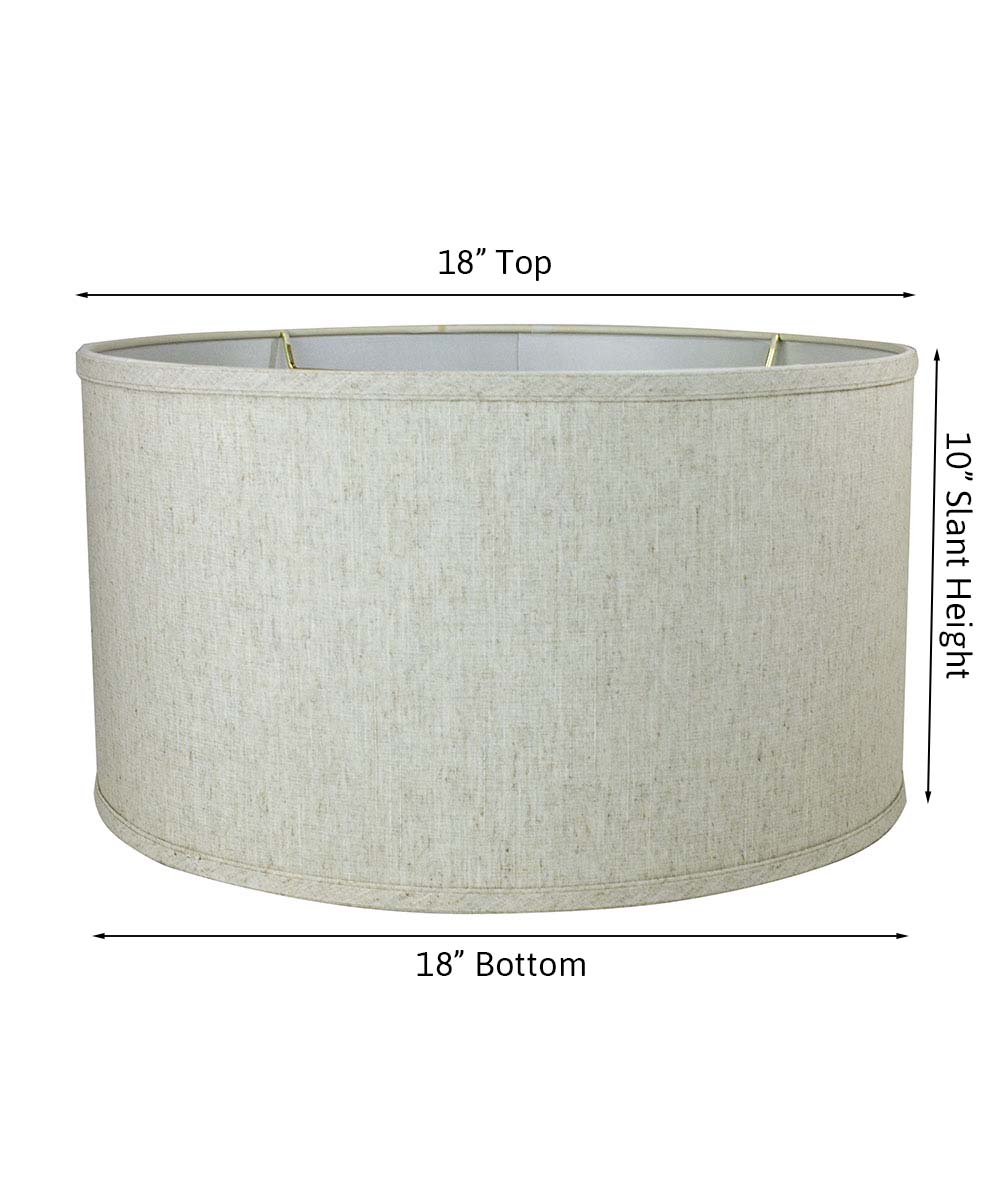Home Concept Textured Oatmeal Shallow Drum Lamp Shade - 18"W x 10" Slant Height, Spider Fitter