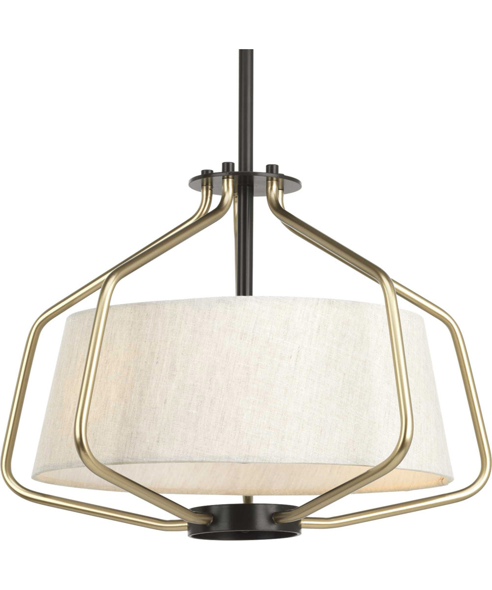 Progress Lighting Hangar 2-Light 16"w Semi-Flush Mount/Pendant Light Convertible Light Fixture Antique Bronze