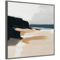 Sylvie Coastal Sand Modern Abstract Landscape I Framed Canvas by The Creative Bunch Studio