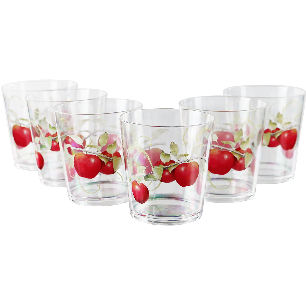 Harvest Apples 14 oz Acrylic Rocks Glasses, Set of 6