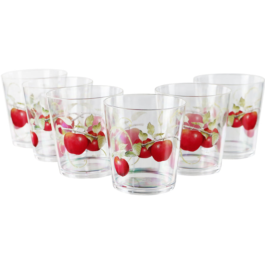 Harvest Apples 14 oz Acrylic Rocks Glasses, Set of 6