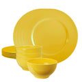 12-Piece Melamine Dinnerware Set for 4, Lemon
