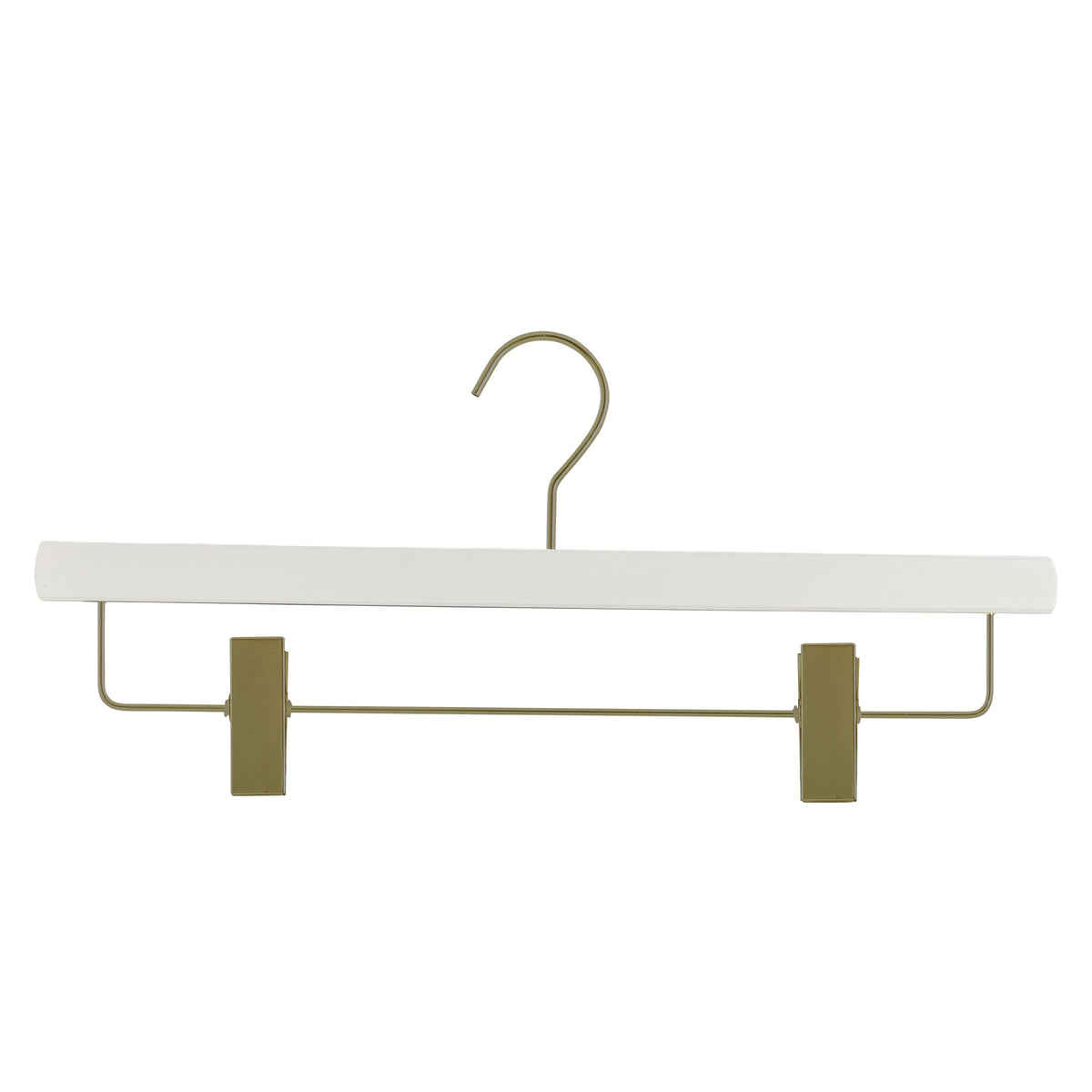 MAWA Metropolis Trend 40D Pant & Skirt Hanger with Adjustable Clips, White, Gold Hook