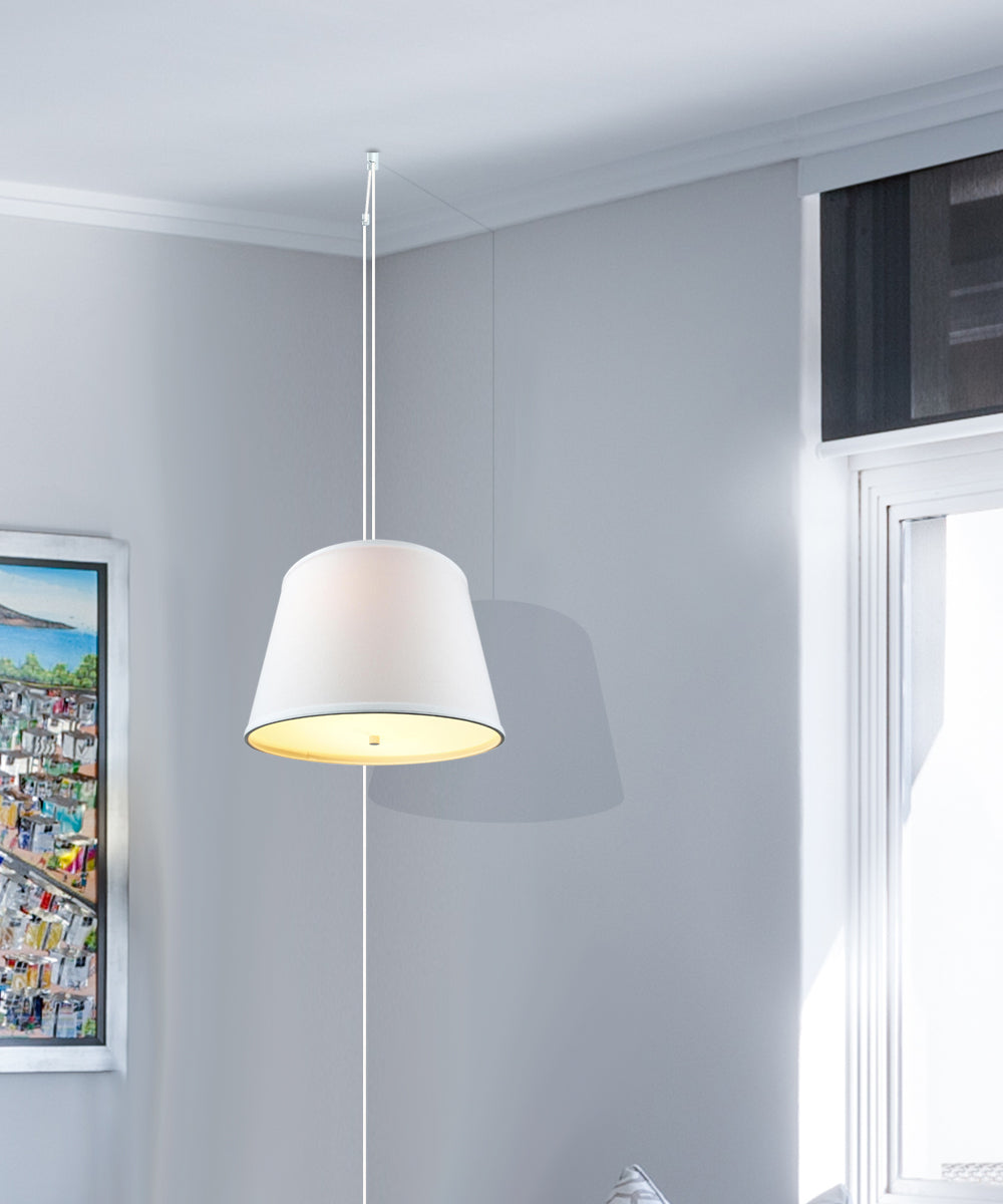 Home Concept 2-Light Plug-In Swag Pendant Light White with Diffuser White Cord - 16"W