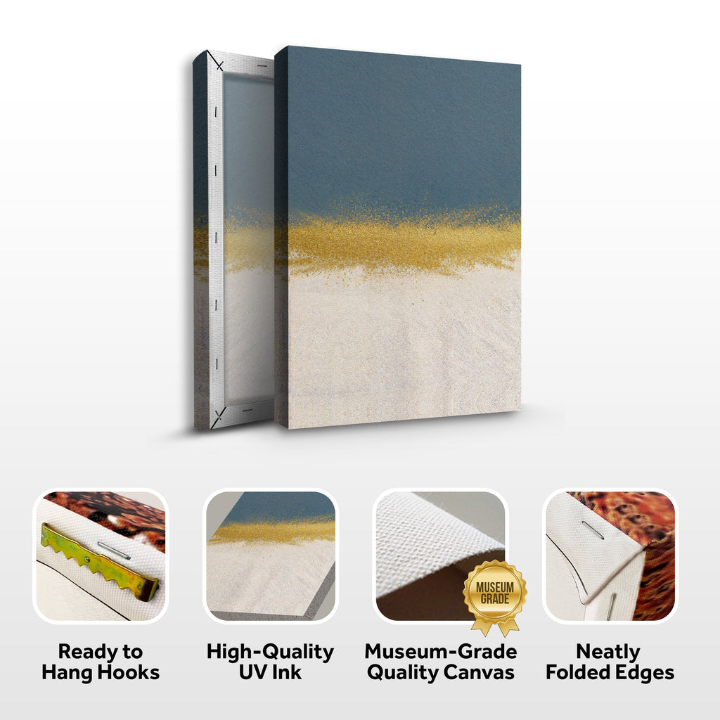 Minimalist Blue and Gold Canvas Wall Art