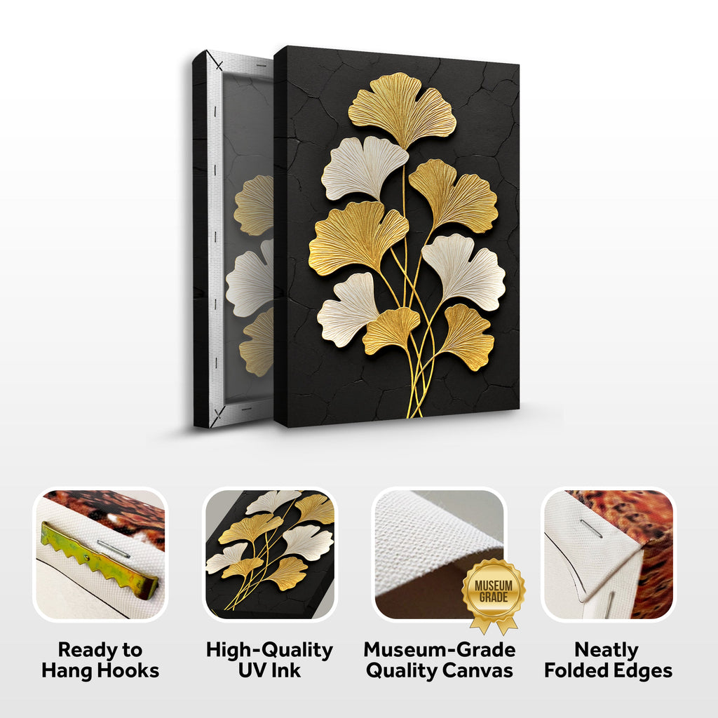 Golden Ginkgo Canvas Wall Art
