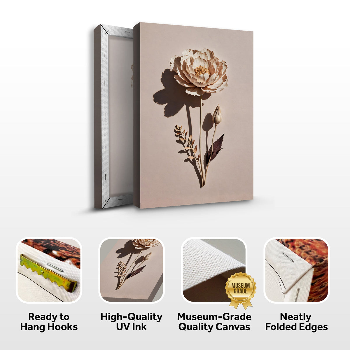 Minimalist Lone Flower Canvas Wall Art