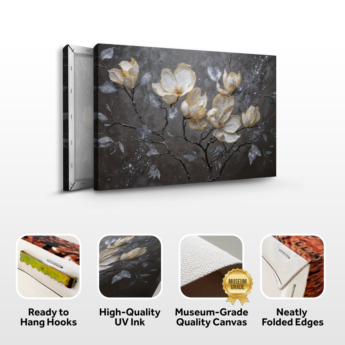 Midnight Magnolias Canvas Wall Art