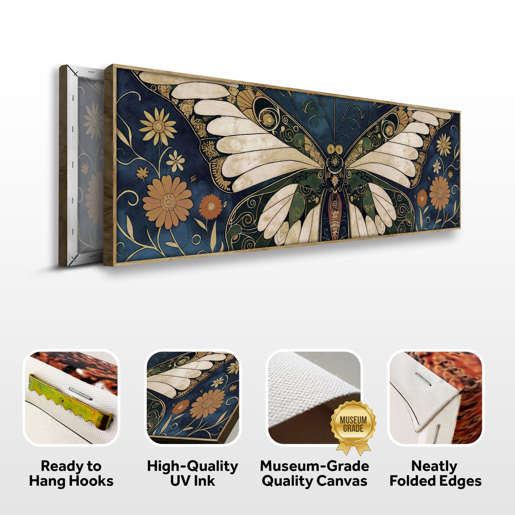 Abstract Vintage Butterfly Canvas Wall Art