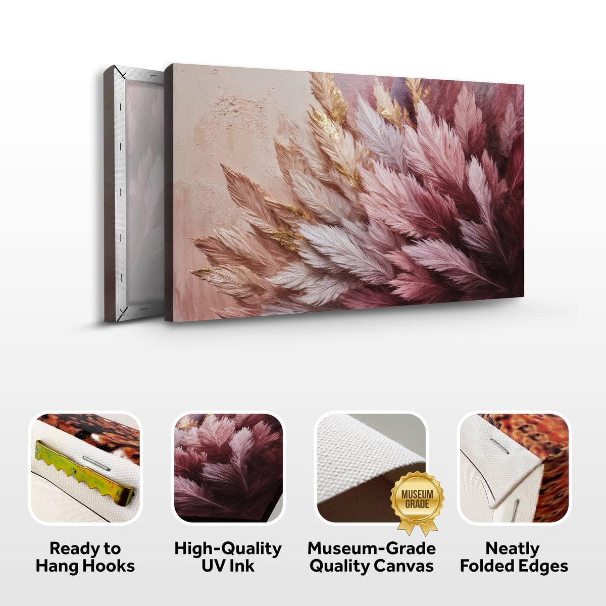 Feather Symphony Canvas Wall Art