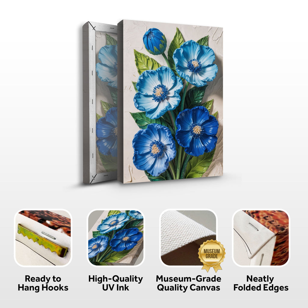 Blue Blossom Bouquet Canvas Wall Art
