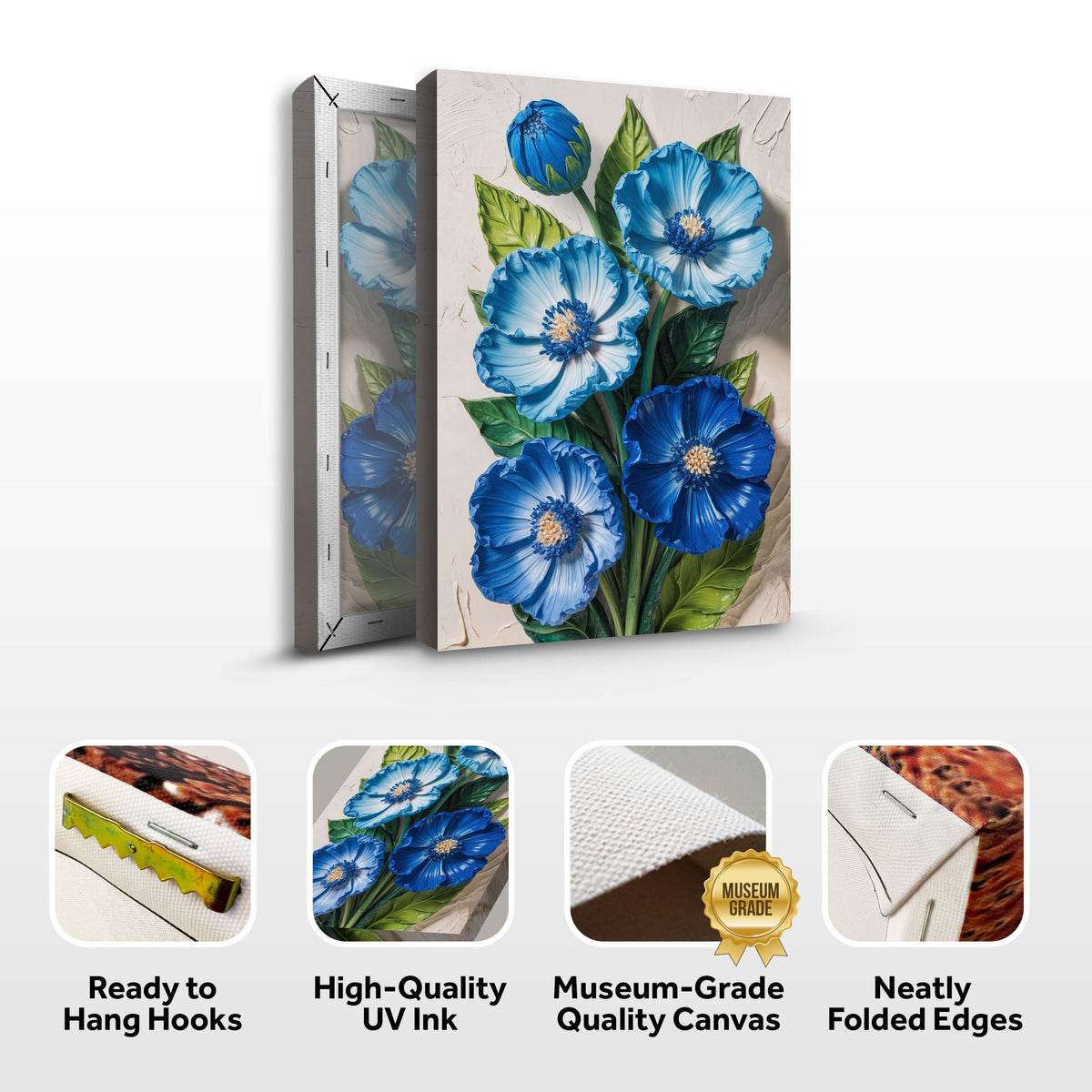 Blue Blossom Bouquet Canvas Wall Art