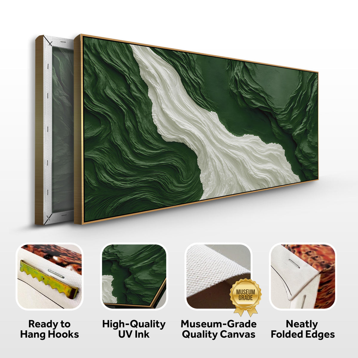 Green Rivers Abstract Canvas Wall Art