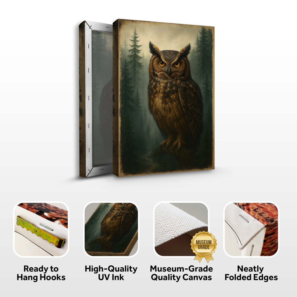 Watcher Of The Woods Owl Canvas Wall Art