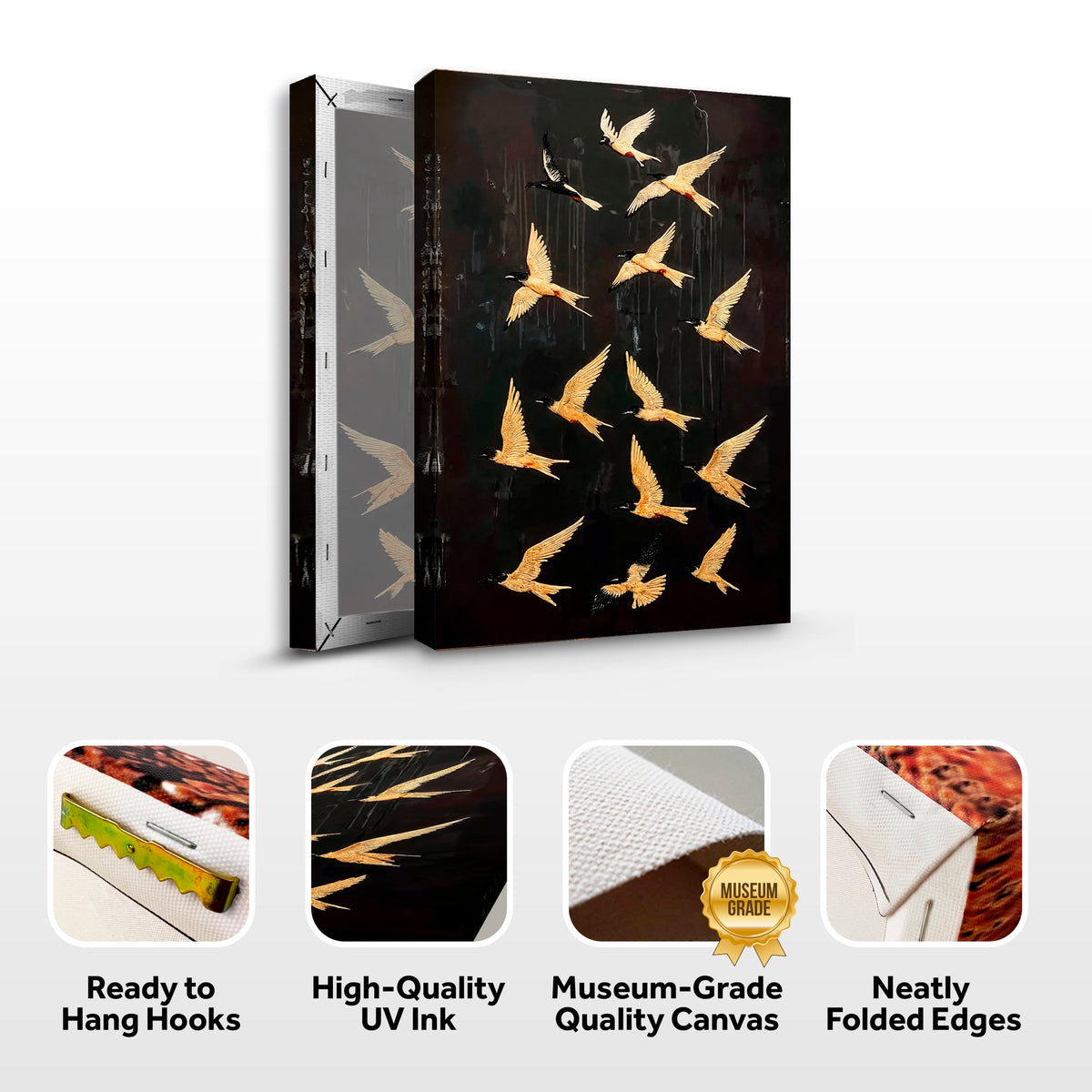 Abstract Flying Swallow Canvas Wall Art