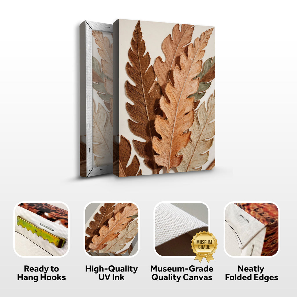 Abstract Autum Leaves Canvas Wall Art
