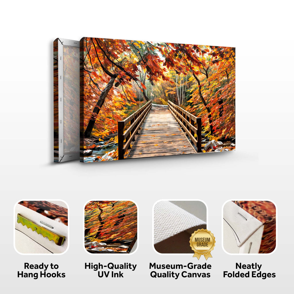 Crossing Autumn Canvas Wall Art