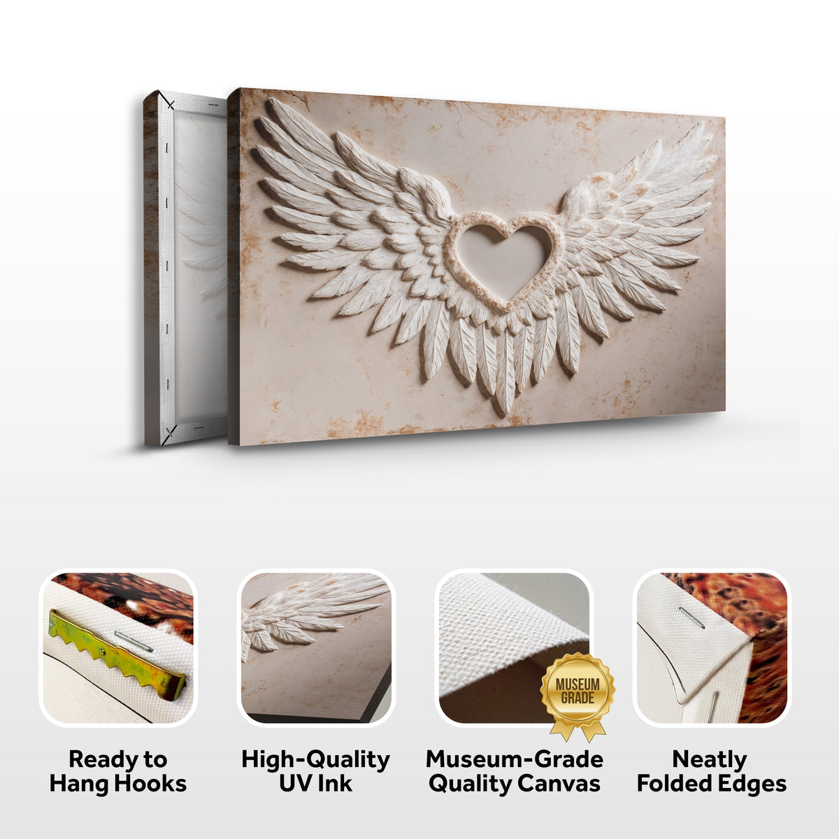 Wings of Love Abstract Canvas Wall Art II