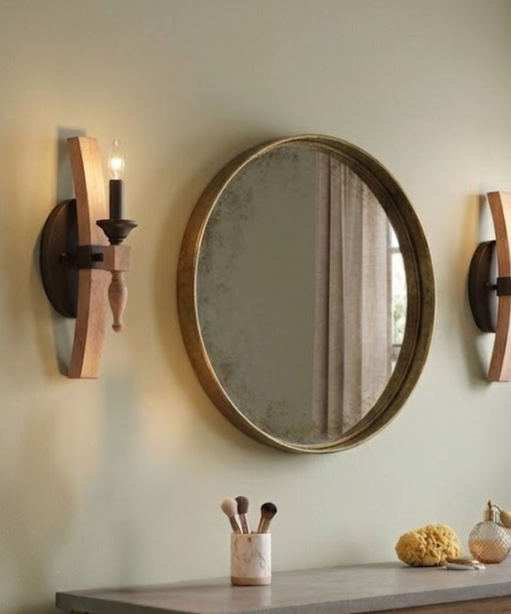 Craftmade Glenwood 1-Light Wall Sconce, Aged Bronze and Distressed Oak Finish, 5"W