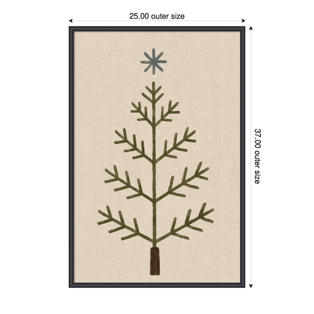Framed Fabric Magnetic Board Scandi Tree Linen Wall Organization